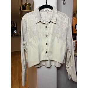 Peach Love California corduroy button-down shirt jacket oversized small 2-8